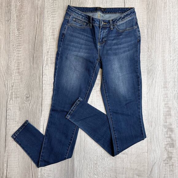 Prana Dark Wash Skinny Jeans Mid Rise WMNS 4/27 #W4LJTL316 Casual Travel Comfort - Picture 5 of 8